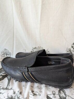 Geox loafers Men's Sz 7 classic driving shoe black tumbled Respira Leather EU40